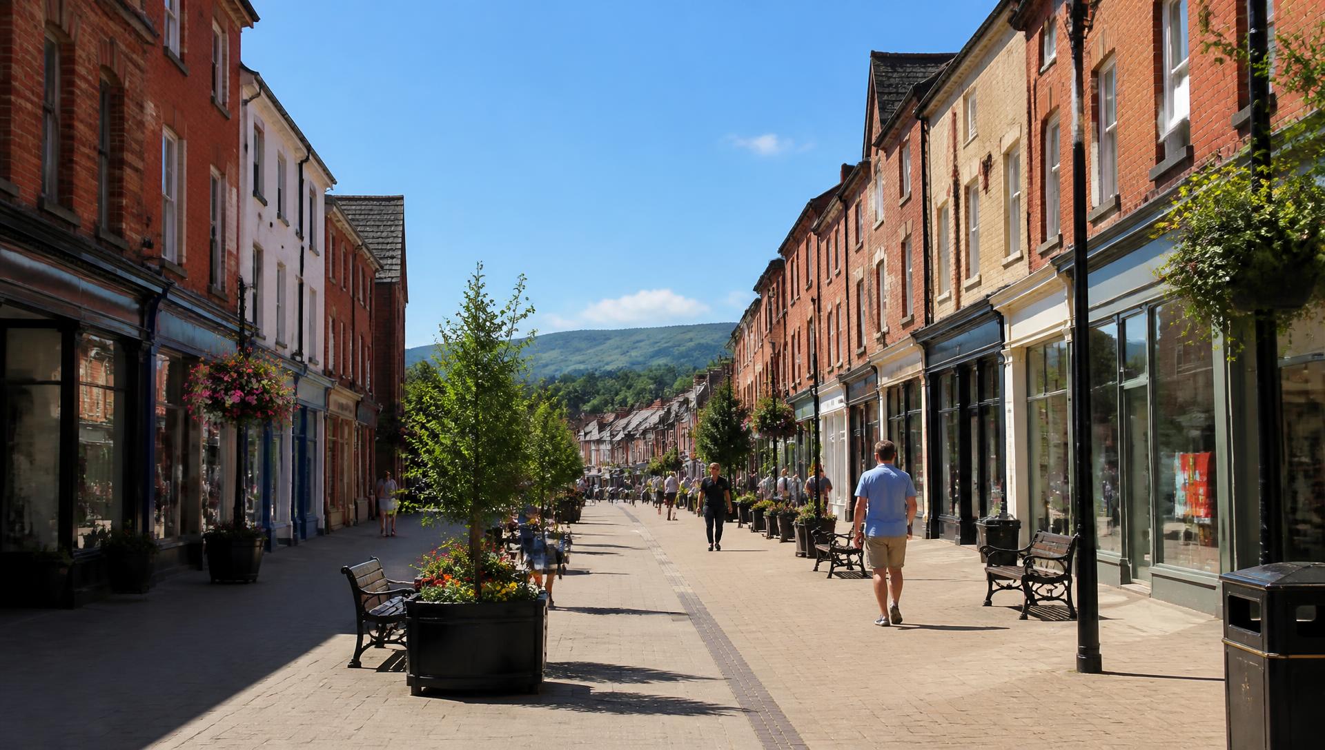 Bromsgrove high street, where LeapIT supports local professional firms, distributors and owner-managed businesses